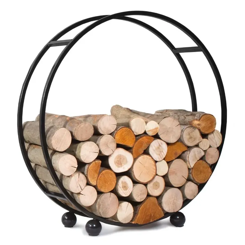 Ausverkauf Kaminholzregal „DAISY“ 100 cm - aus Naturstahl